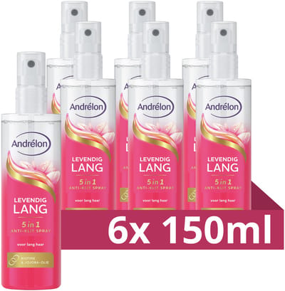 Andrélon- Anti-Klit Spray - Levendig Lang -5-in-1 - 6 x 150 ml