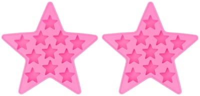 NTHProducts - Star Shaped Ice Cube Tray - Silicone Mould - Voor 11 sterren ijsblokjes - Roze - Ideaal voor ijs, pudding en chocolade - Voor feestjes en...