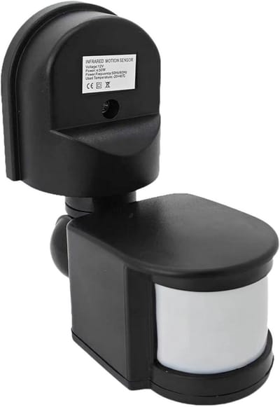 12V PIR Bewegingsdetectiesensor Schakelaar - Wandmontage, 180° Detectiehoek, Waterdicht, Automatische Dagerlichtmodus