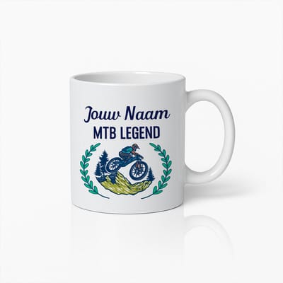 Gepersonaliseerde MTB Legend Mountainbike Keramische Mok - Naam Op Maat Extreem Sport Cadeau