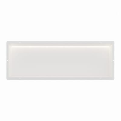 Mat wit RVS Inbouwnis 30x90x10cm met tegelflens en RGB verlichting
