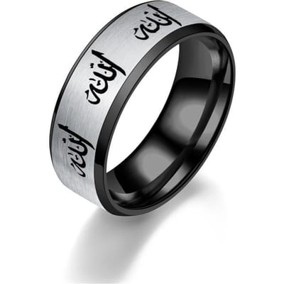 Mode Rvs Arabische Islamitische Moslim Allah Ringen Voor Mannen Vrouwen Moslim Religieuze Gebed Ringen Retro Amulet Sieraden Geschenken 13 gray