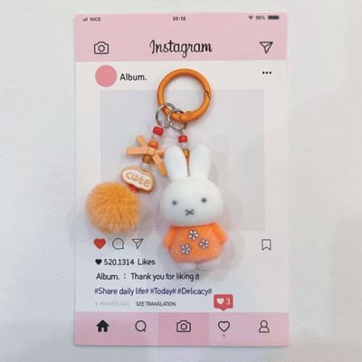 Miffy Konijn Sleutelhangers Schattige Miffy Sleutelhangers Accessoires Miffy Model Cadeaus Kawaii Sleutelhanger Bedeltje voor Tassen Mooi Ontwerp gray
