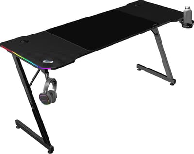 Ergonomische Gamingtafel met RGB Verlichting en XXL Muismat - Gaming Bureau 160x60cm