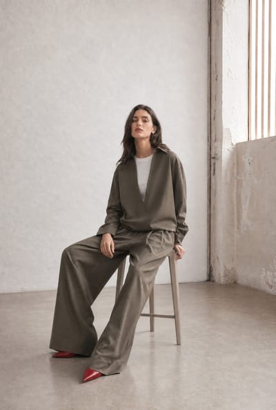 Dina viscose double blouse | Green - Green / S
