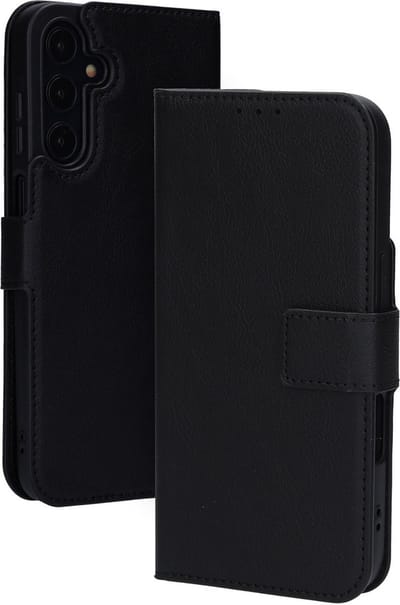 Mobiparts hoesje geschikt voor Samsung Galaxy A25 - Wallet/Boekhoesje - Eco Leer - Magneet Sluiting - Opberg vakken - Zwart