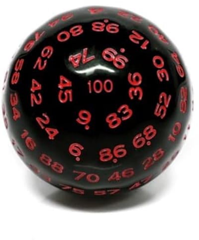 Foam Brain Games dobbelsteen 45mm D100 zwart rood - educatief speelgoed.