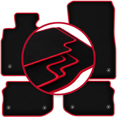 CARLUX-RED automatten voor: BMW 5 F10 sedan (VELCRO) (2010-2013)