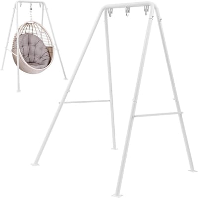 Hangmat standaard - Stoel frame - Ontspannen Buiten - Stabiele Driehoek - 178 cm Hoog - Wit