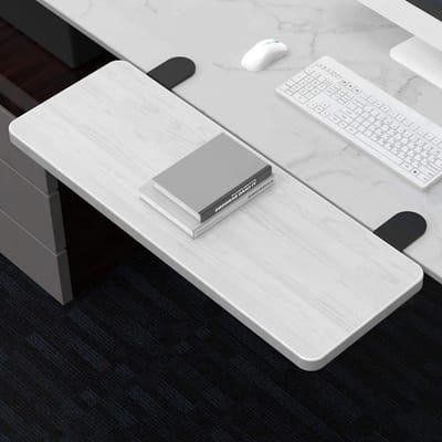 Bureau Verlengstuk - Toetsenbord Plank - Werkruimte Optimaliseren - Opvouwbaar Ontwerp - 75 x 24 cm - Wit