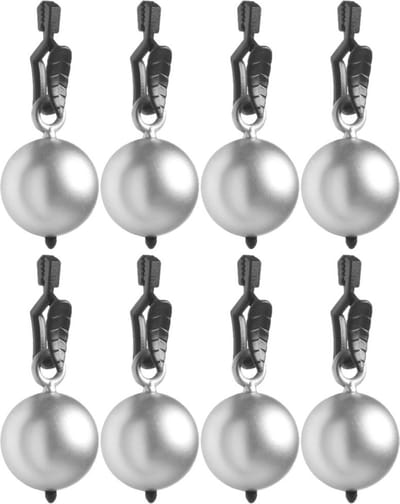 Tafelkleedgewichtjes - zilveren kogels/ballen - 8x stuks - 3.5 cm - Tafelkleedhangers - Tafelzeilgewichtjes