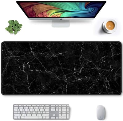 XXL Bureau- en Gaming Muismat Groot Formaat 89x38 cm Waterdicht met Antislip en Gestikte Randen