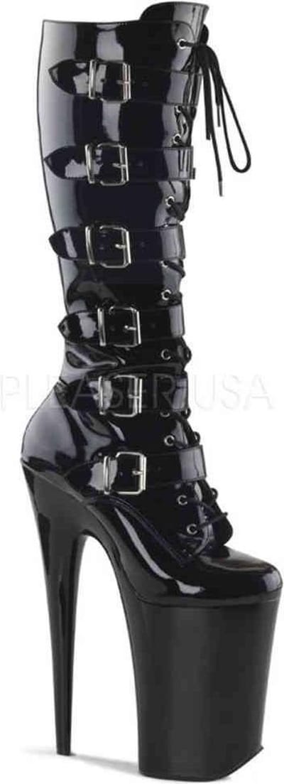 Pleaser - INFINITY-2049 Plateau Laarzen - Paaldans schoenen - 38 Shoes - Zwart