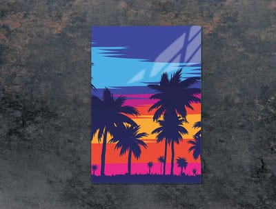 TMK ArtDeko - Snijplank van glas - 35x52 cm - Motief: Palmen