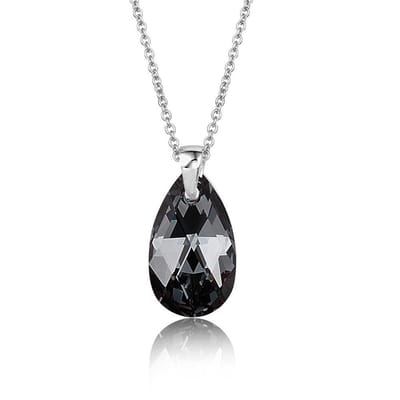 Montebello Ketting Jan DZ521 - Swarovski Druppel - 925 Zilver Gerhod. - 16mm - 50cm