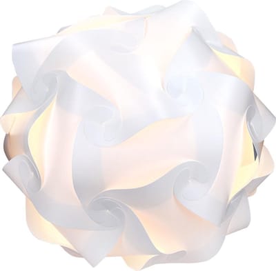 kwmobile witte puzzellamp van 30 stukjes - DIY hanglamp - Puzzel zelf je lamp in 15 ontwerpen - Hanglamp en tafellamp - Ø ca. 27 cm - Maat M