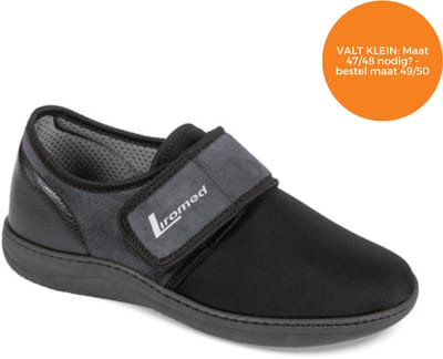 Liromed Verbandschoen Stretch Heerlen – Extra Brede Verbandschoen - Breedte L - Verbandschoen Voor Dames & Heren - Laag model - Maat 48 - Zwart