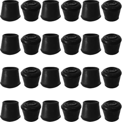 24x Ronde Rubberen Stoelpootdoppen 3/4 Inch Antislip Vloerbeschermers