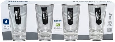 Gimex set van 4 borrelglaasjes
