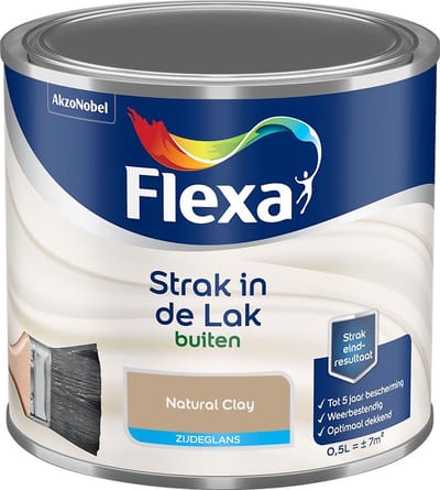 Flexa - Strak In De Lak Buitenlak Zijdeglans - Natural Clay - Mengverf - 500 Ml