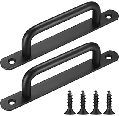 Set van 2 zwarte schuifdeurgrepen met montageplaat - 160 mm - Duurzaam roestvrijstalen ontwerp