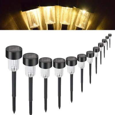 Nivard Tuinverlichting - Tuinlampen - Buitenverlichting - Tuin Verlichting - Led Lamp - Licht - Op Zonneenergie - Solar - Wit Licht - 12 stuks
