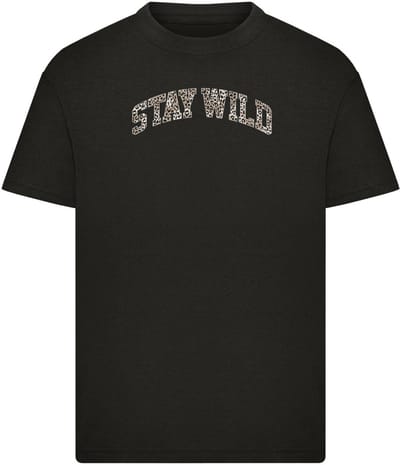 Mister Tee - Kids Stay Wild Leo Kinder Tshirt - Kids 110/116 - Zwart