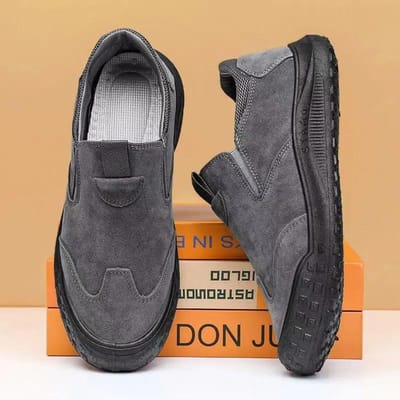 Nieuwe Heren Comfortabele Werkschoenen Outdoor Luie Wandelschoenen Trendy Waterdichte Werklaarzen Casual Veiligheidsschoen Tenis Masculino 44 gray