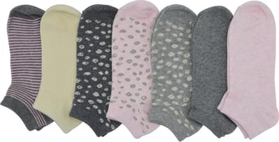DAMES 7 paar  Motif - fitness sokjes - 85% katoen - enkelsokken met fantasie - dames maat 36/41