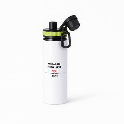 Hacebo® - omdat jij mijn lieve nicht bent waterfles met draaidop groen - Nicht - de liefste nicht - verjaardag - cadeautje voor nicht - kado - geschenk - water fles - 850ML