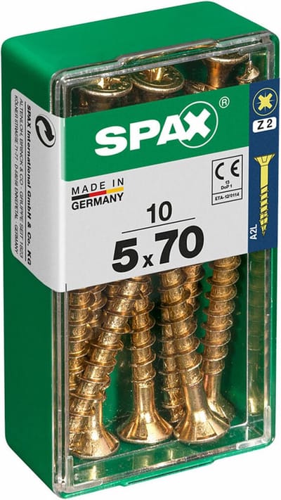 Schroefdoos SPAX 4081020500701 Houten schroef Platte kop (5 x 70 mm) (5,0 x 70 mm)