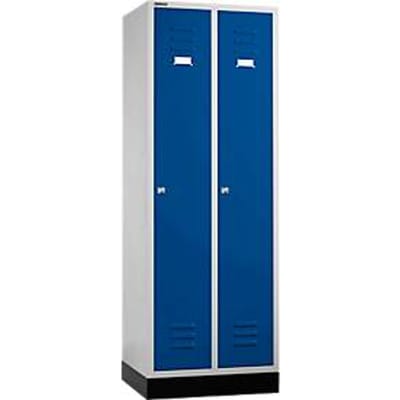 Schäfer Shop Select Materiaallocker met sokkel, cilinderslot, lichtgrijs/gentiaanblauw