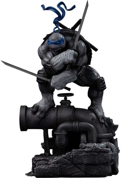 Iron Studios Teenage Mutant Ninja Turtles Art Scale Statue 1/10 Leonardo Black and White Variant 26 cm heo exclusive Beeld