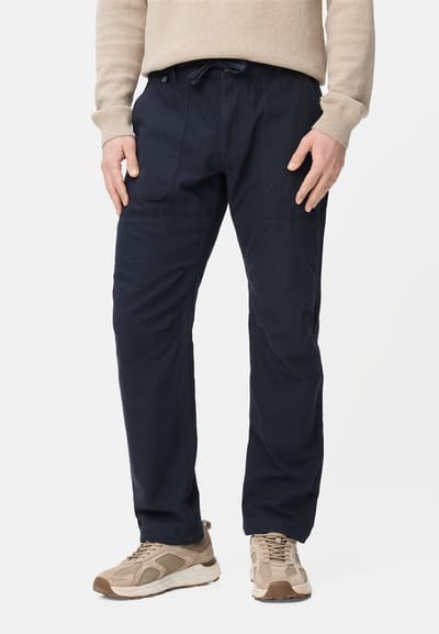 camel active Chinobroek met trekkoord - Maat menswear-33/32 - Donkerblauw