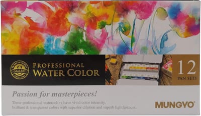Professionele Aquarelverf Set in Metalen Etui - 12 Levendige Kleuren