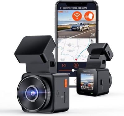 Luxe Dashcam Auto – Voor en Achter – Achter Draadloos – HDR Night Vision – 1080P – 24 Uur Parkeerstand – Met CPL – Eenvoudige Bediening – Zwart