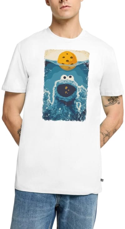 Sesamstraat Koekiemonster Haai Premium T Shirt Heren