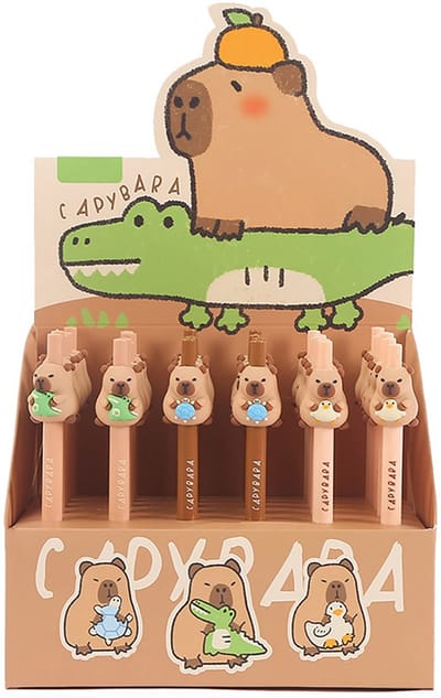 Centrum balpennen Capybara 36 stuks blauw schrijvend - balpen set.
