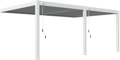 Orion Premium overkapping muurbevestiging - 400 x 600 cm - Wit - Weerbestendig en Luxe uitstraling - Volledig Aluminium Terrasoverkapping - Perfect te gebruiken als Tuinprieel / Carport / Veranda / Pergola