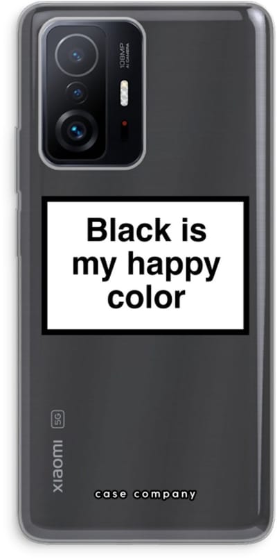 Case Company® - Hoesje geschikt voor Xiaomi 11T Pro hoesje - Black is my happy color - Soft Cover Telefoonhoesje - Bescherming aan alle Kanten en Schermrand