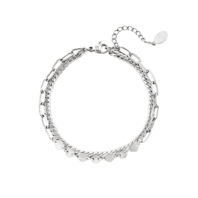 Dubbellaagse armband - Yehwang - Armband - One size - Zilver