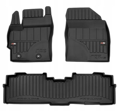 Frogum 3D Rubberen Vloermatten Set – Geschikt voor TOYOTA Verso 2009-2018 – 3-delig (Inclusief doorlopende achtermat) – TPE Premium Kwaliteit – Extra Hoge Rand 6 cm – Geurloos – Zwart