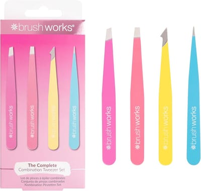 Pincet Set - Ontharingspincet Precisie - Schoonheidsverzorging Gezicht - Vier Delige Set - 16x2x7cm - Neon