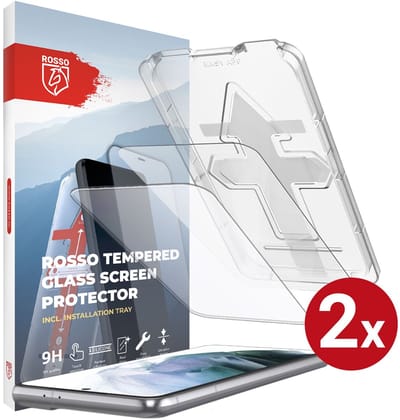 Rosso Screenprotector Geschikt voor Samsung Galaxy S21 | 9H Tempered Glass | Beschermglas | Glasplaatje | Case Friendly | Met Installatietray | Eenvoudige montage | 2-Pack