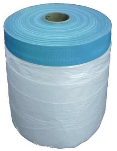 Afdekfolie 180 cm x 20 m met weefseltape - UV-stabiele schilderfolie voor buiten