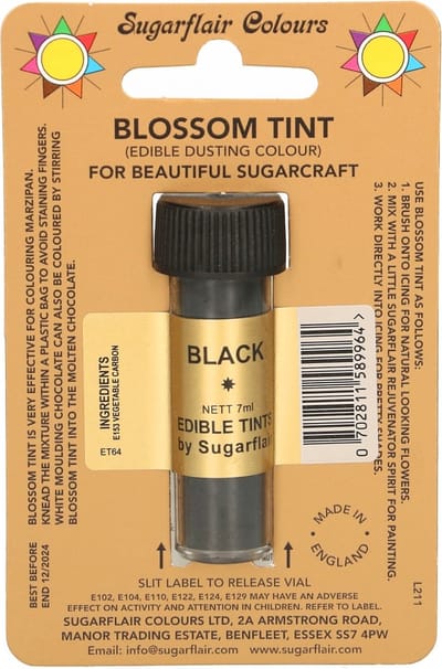 Sugarflair Eetbare Kleurpoeder - Zwart - 7ml - Voedingskleurstof