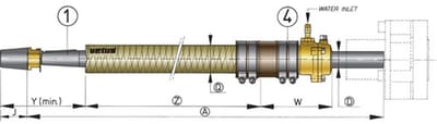 Vetus GVK kolombuis Ø 25 mm, L=2000 mm