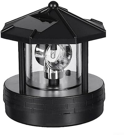 Zonne-energie LED Vuurtoren met 360 Graden Rotatie - Waterdichte Tuinlamp voor Buiten