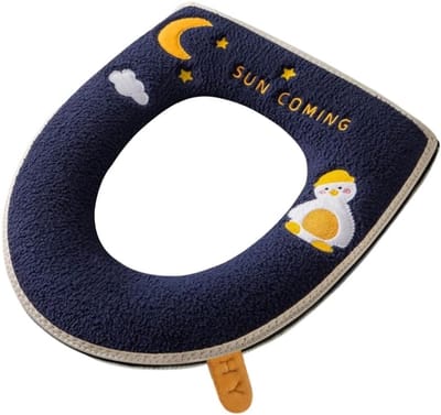 Toiletstoelhoes - Zachte Toiletzitting - Comfort Verhogend - Met Handvat - Universeel - Blauw