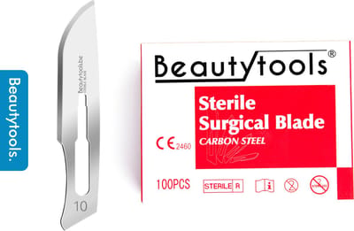 BeautyTools Pedicure Scalpelmesjes - Bistouri Mesjes Nr. 10 (100 Stuks) - Pedicure Mesjes - Individueel en Steriel Verpakt (BP-0645)